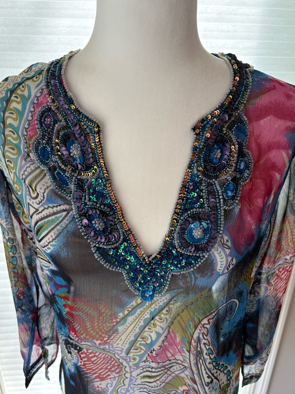 Rhora Sutton Sheer Beaded Swimsuit Cover Tunic From Everything But Water